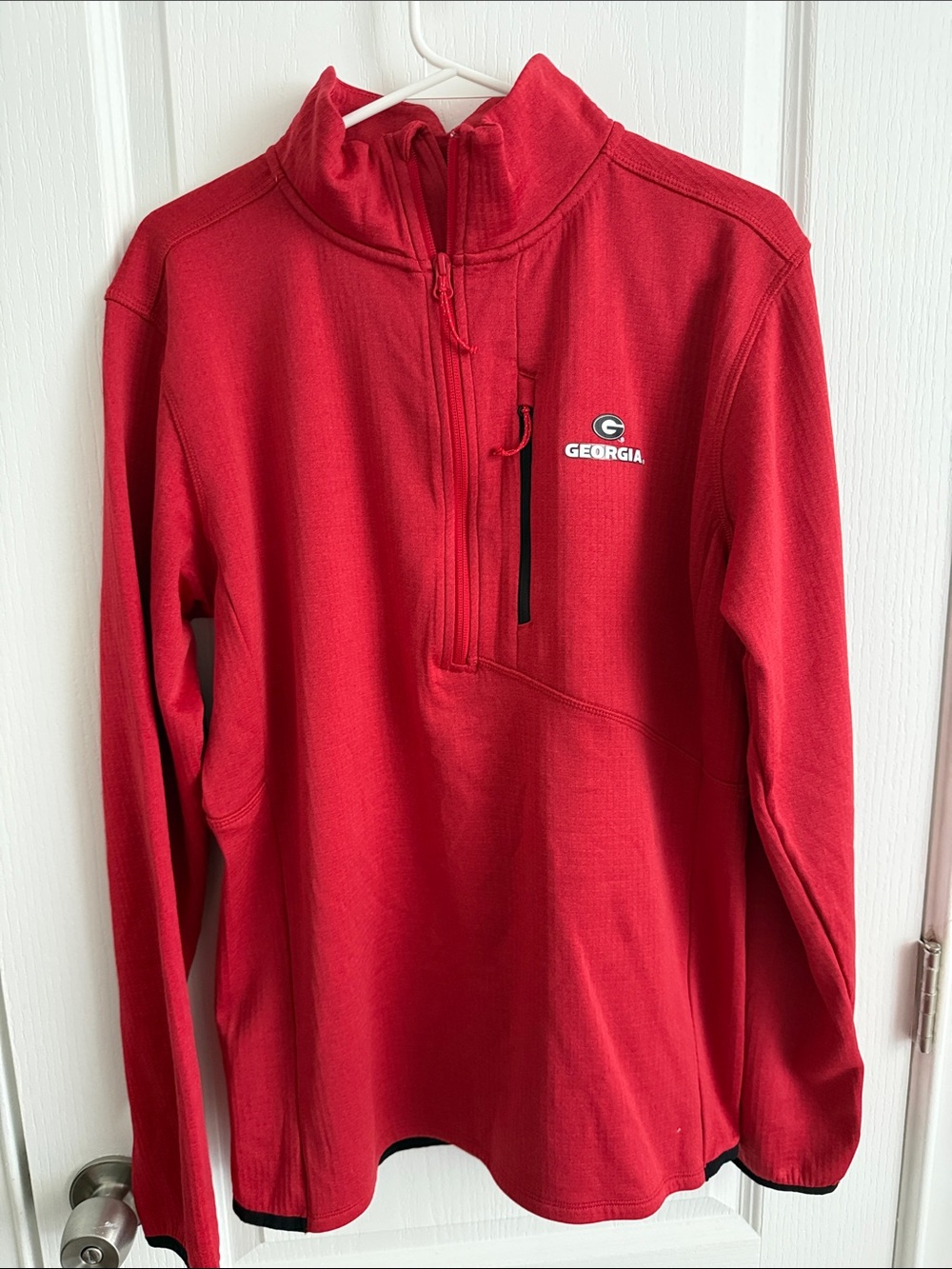 Columbia Red Men's Half-Zip Pullover with Georgia Logo